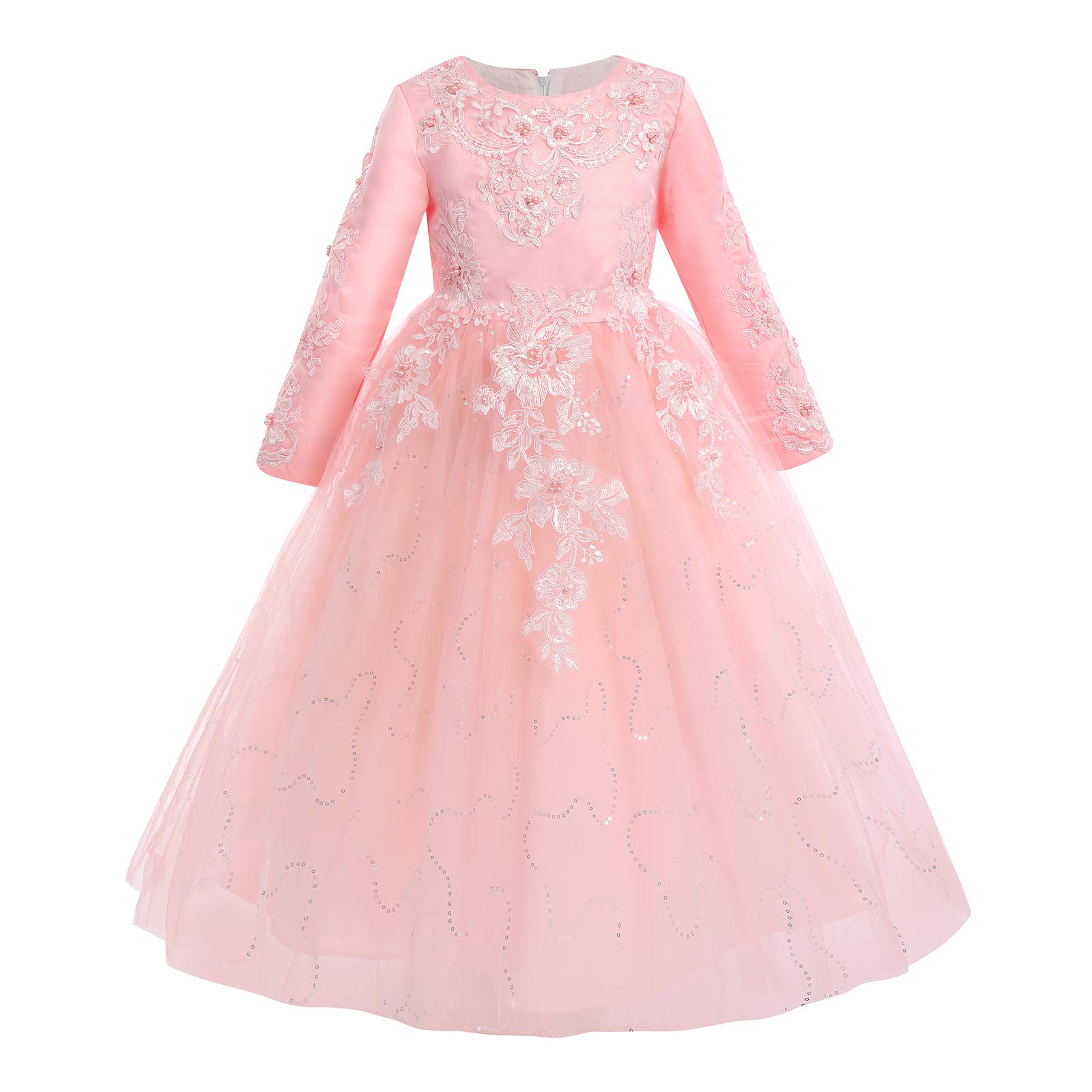 Royal Palace Lace Gothic Victorian Gown for Girls - Long Sleeve Princess Dance Dress for Weddings, Pageants & Masquerade Balls | Perfect for Halloween, Cosplay & Themed Parties