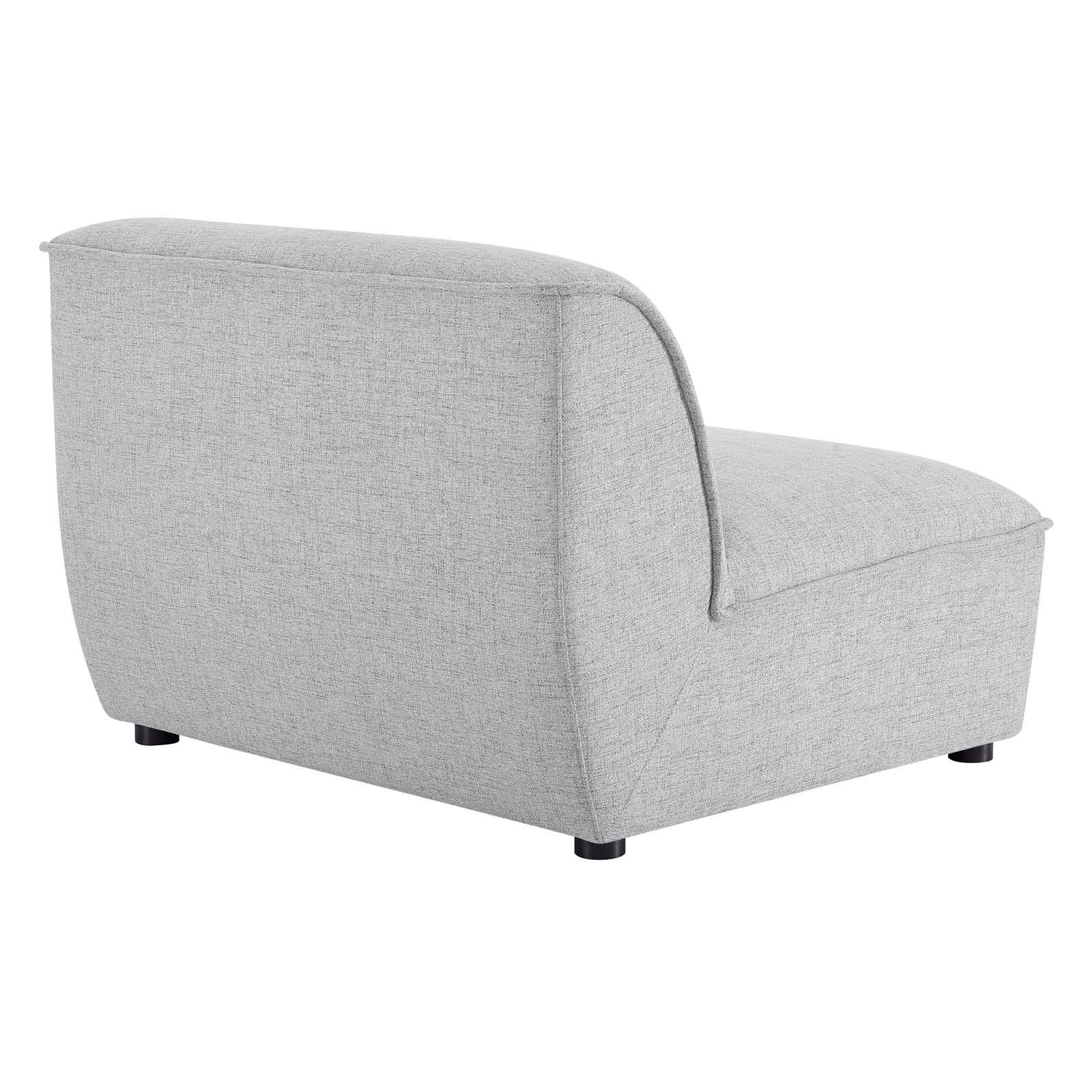 Modway Comprise 4-Piece Fabric Upholstered Sectional Sofa Set in Light Gray - Modern Living Room Furniture for Small Spaces & Apartments