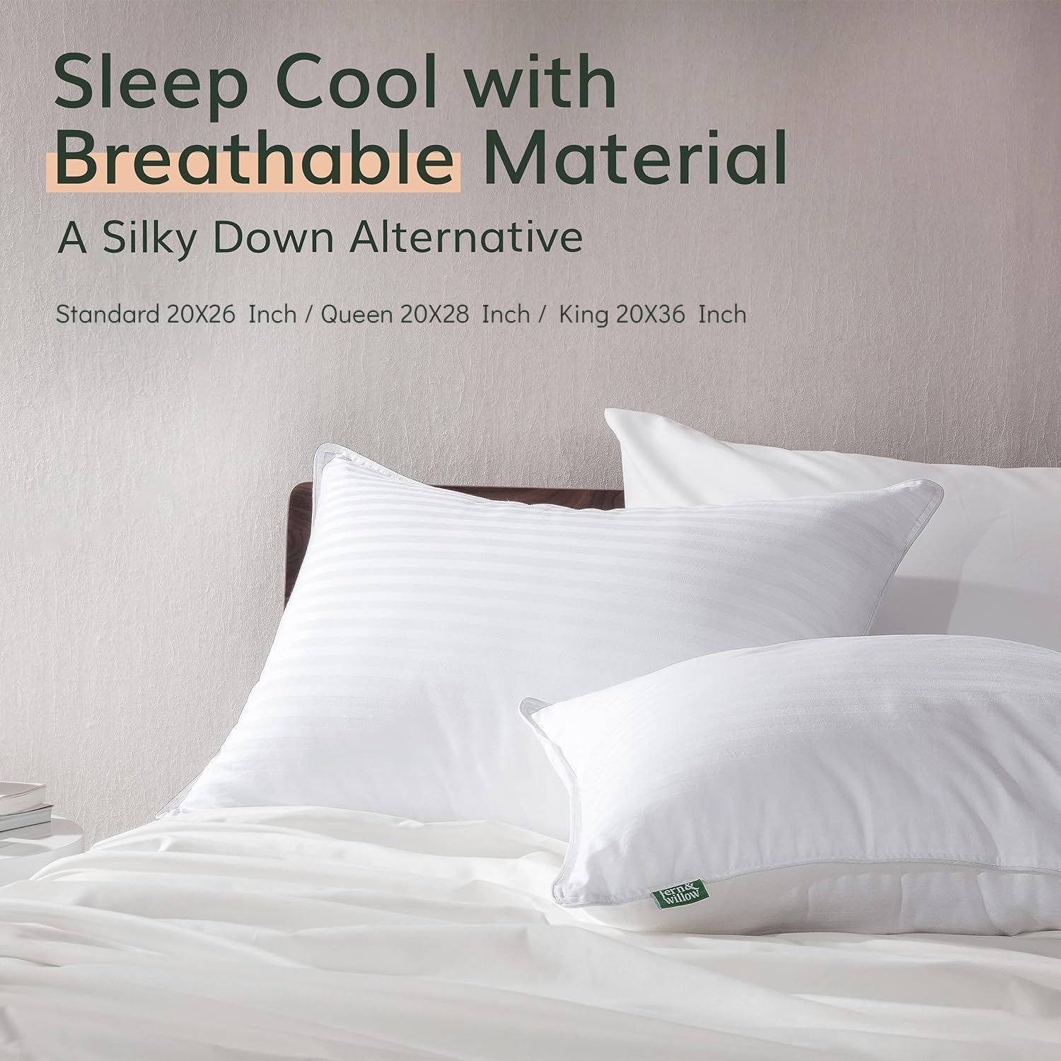 Premium King Size Bed Pillows - Set of 2, 36