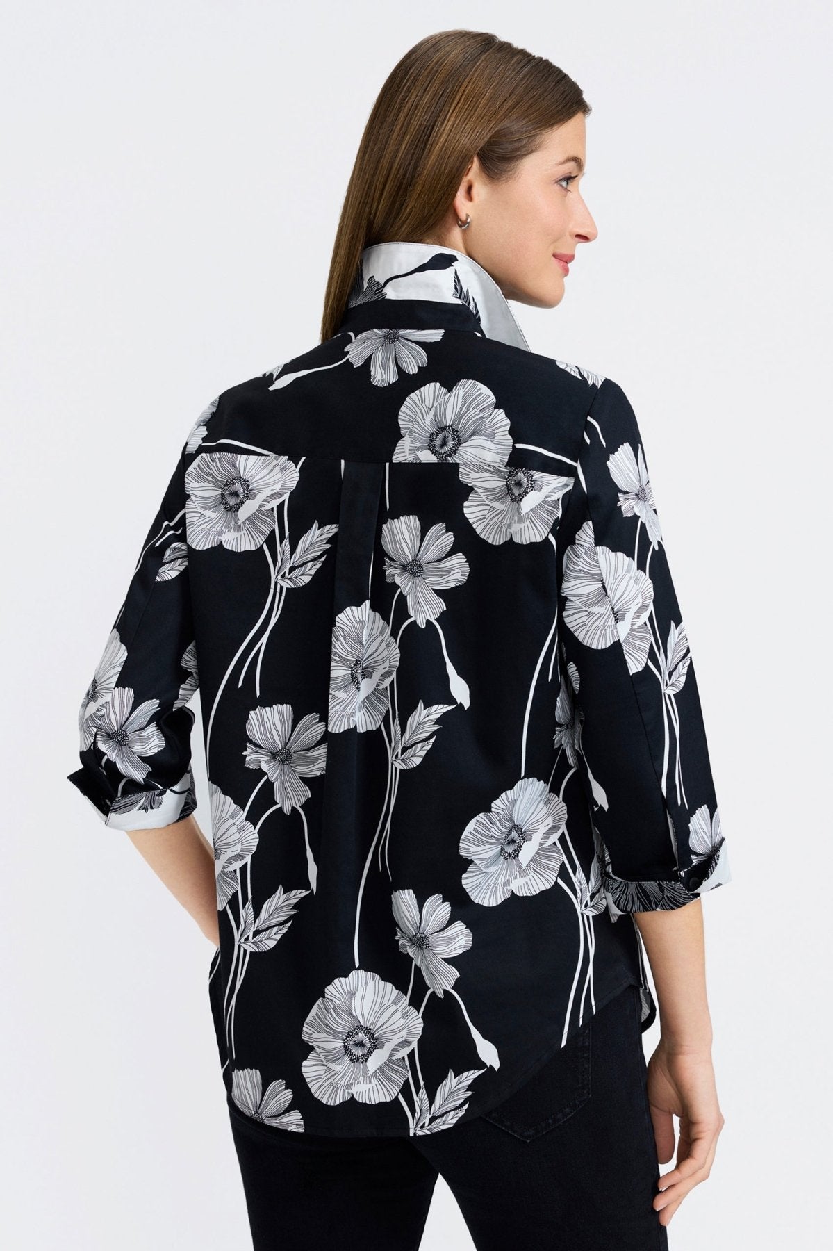 Margie Poppy 3/4 Sleeve Blouse for Women - Floral Print Casual Top for Office, Date Night & Spring Outfits | Comfortable & Stylish Shirt