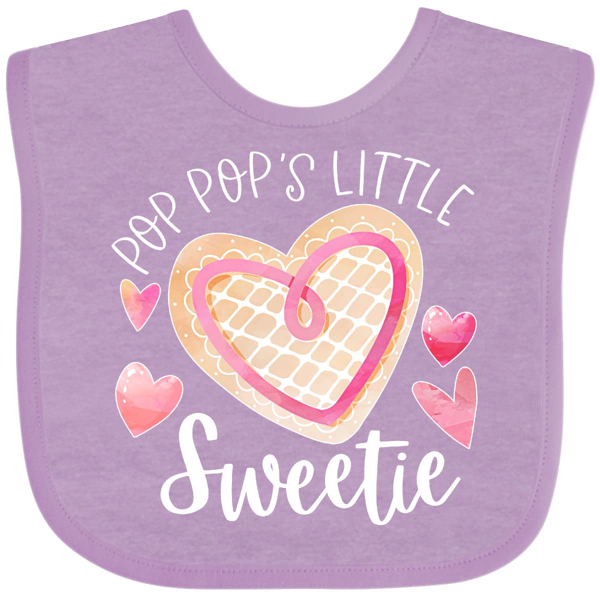 Inktastic Pop Pop's Little Sweetie Baby Bib with Pink Heart Cookie Design - Perfect for Infants, Toddlers, and Gift-Giving Occasions