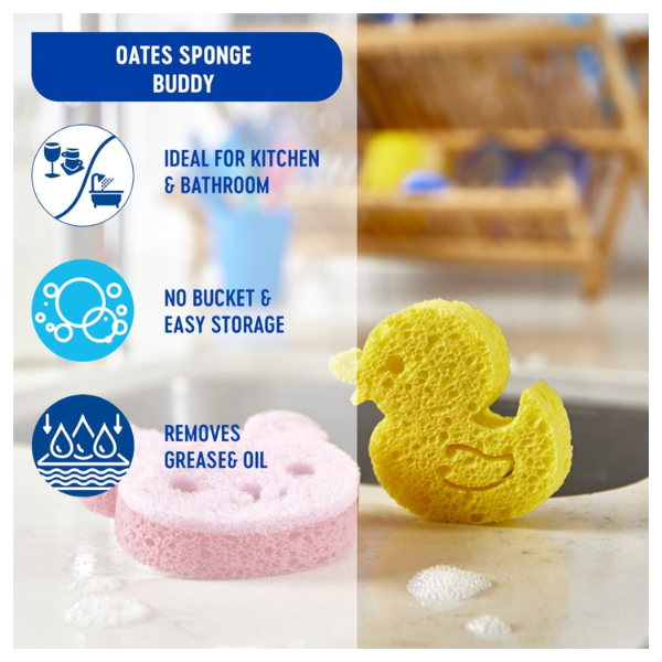 Oates Sponge Buddy 2 Pack - Non-Scratch Scouring Pads for Kitchen Cleaning - Perfect for Pots, Pans, Dishes & Stainless Steel