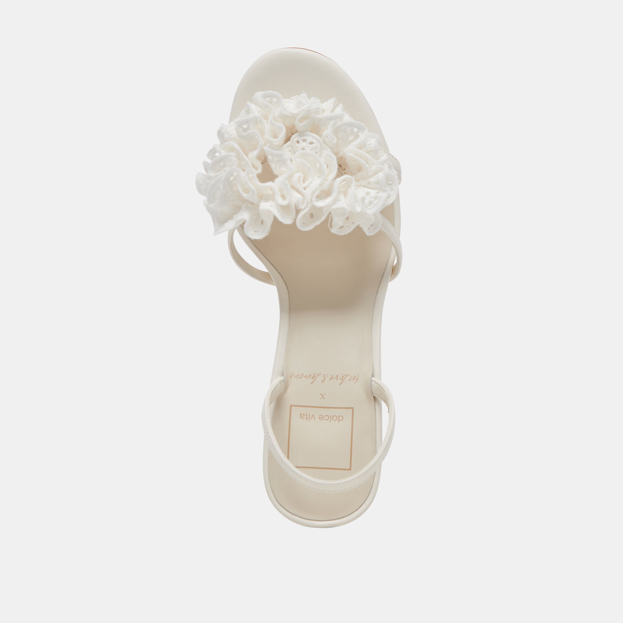 CECILA Women's White Floral Eyelet Heels - Elegant Summer Wedding Shoes for Brides, Parties & Special Occasions