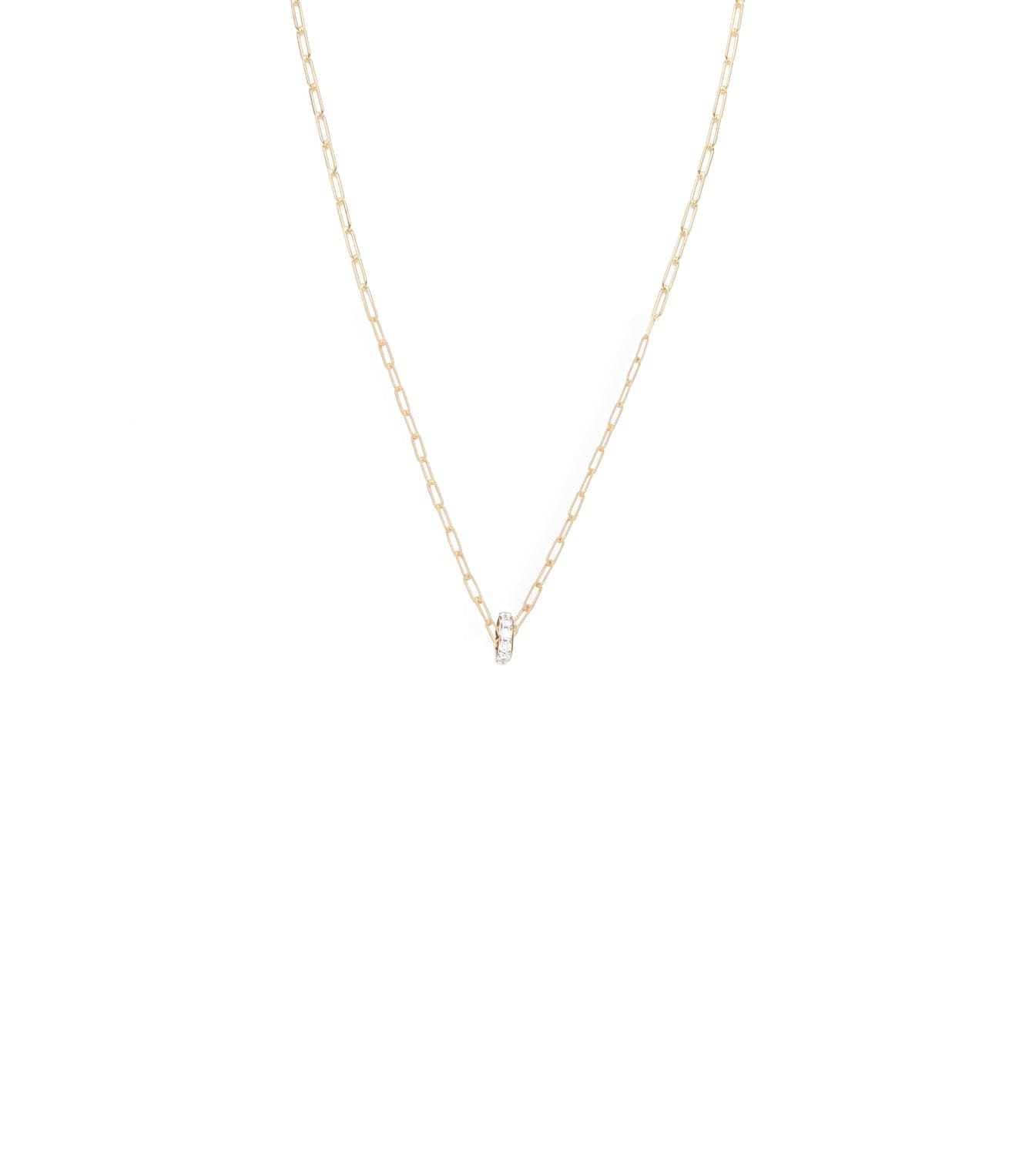 Pave Diamond Edge Heartbeat Super Fine Clip Chain Necklace - Elegant Layering Necklace for Women, Perfect for Valentine's Day, Anniversary & Romantic Occasions