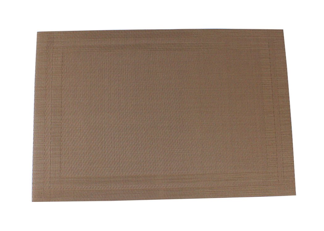Heat Resistant & Stain Resistant PVC Placemats Set of 5 - Washable Vinyl Table Mats for Dining & Kitchen - Brown Woven Placemats (Style 2) - Perfect for Family Dinners, Parties & Daily Use