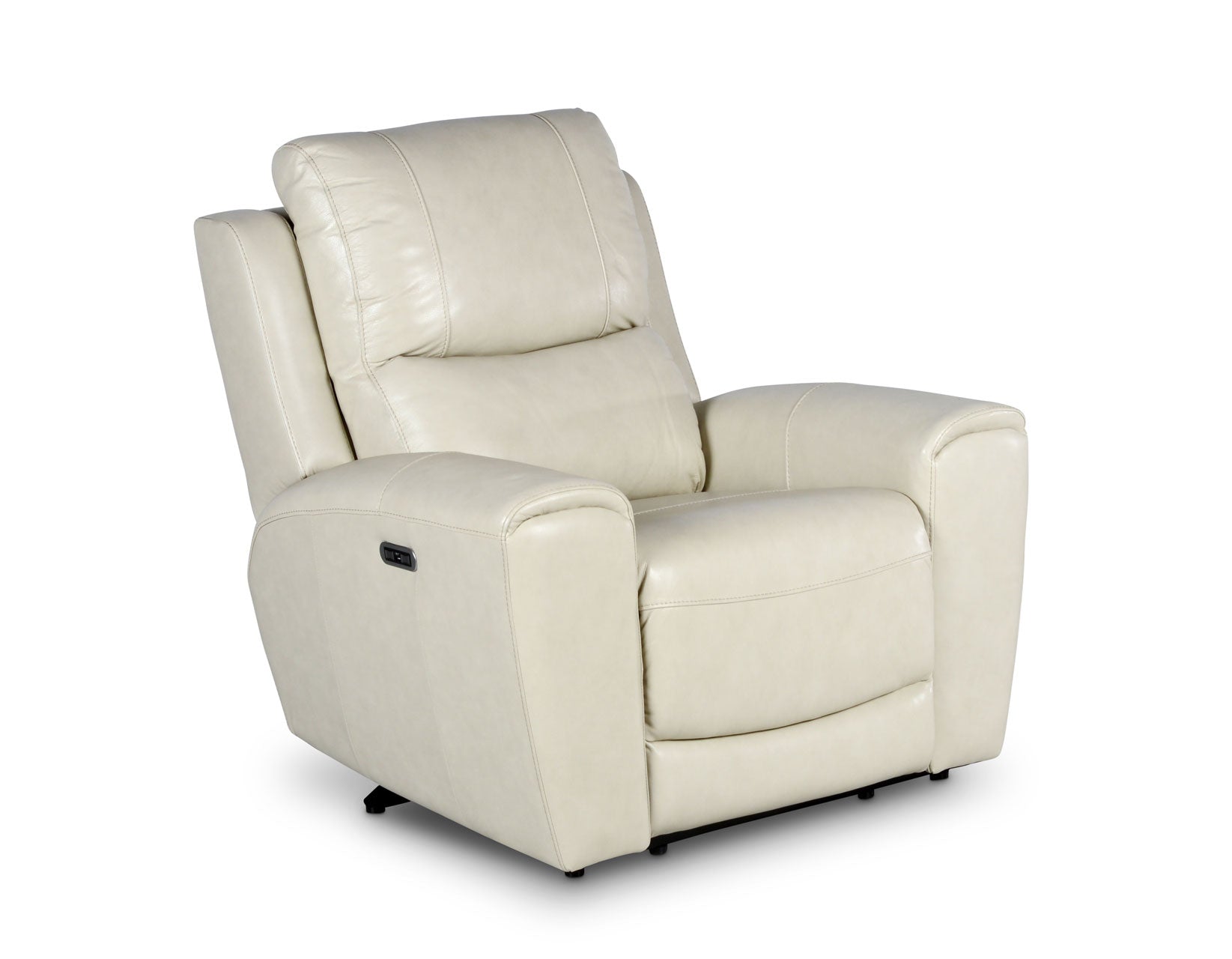 Laura Ivory Leather Power Recliner Chair - Electric Lift Reclining Sofa for Living Room, Home Theater & Relaxation - Modern Comfort Furniture with USB Charging Port