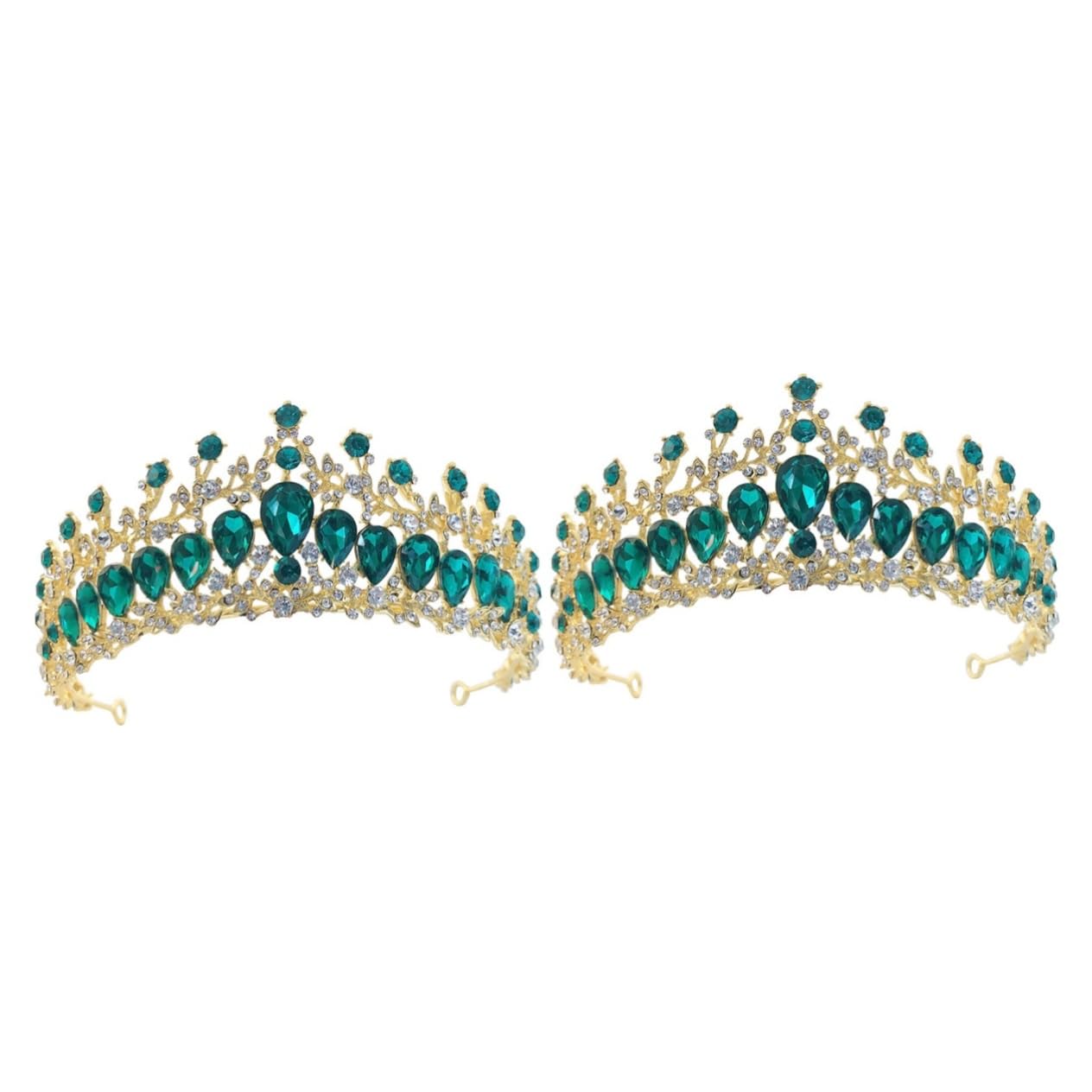 Minkissy 2-Piece Crystal Wedding Tiara Set – Bridal Hair Crown, Rhinestone Baroque Headband for Bride, Princess Birthday Party & Fairy Costume Accessories | Perfect for Weddings, Prom, Pageants & Special Occasions