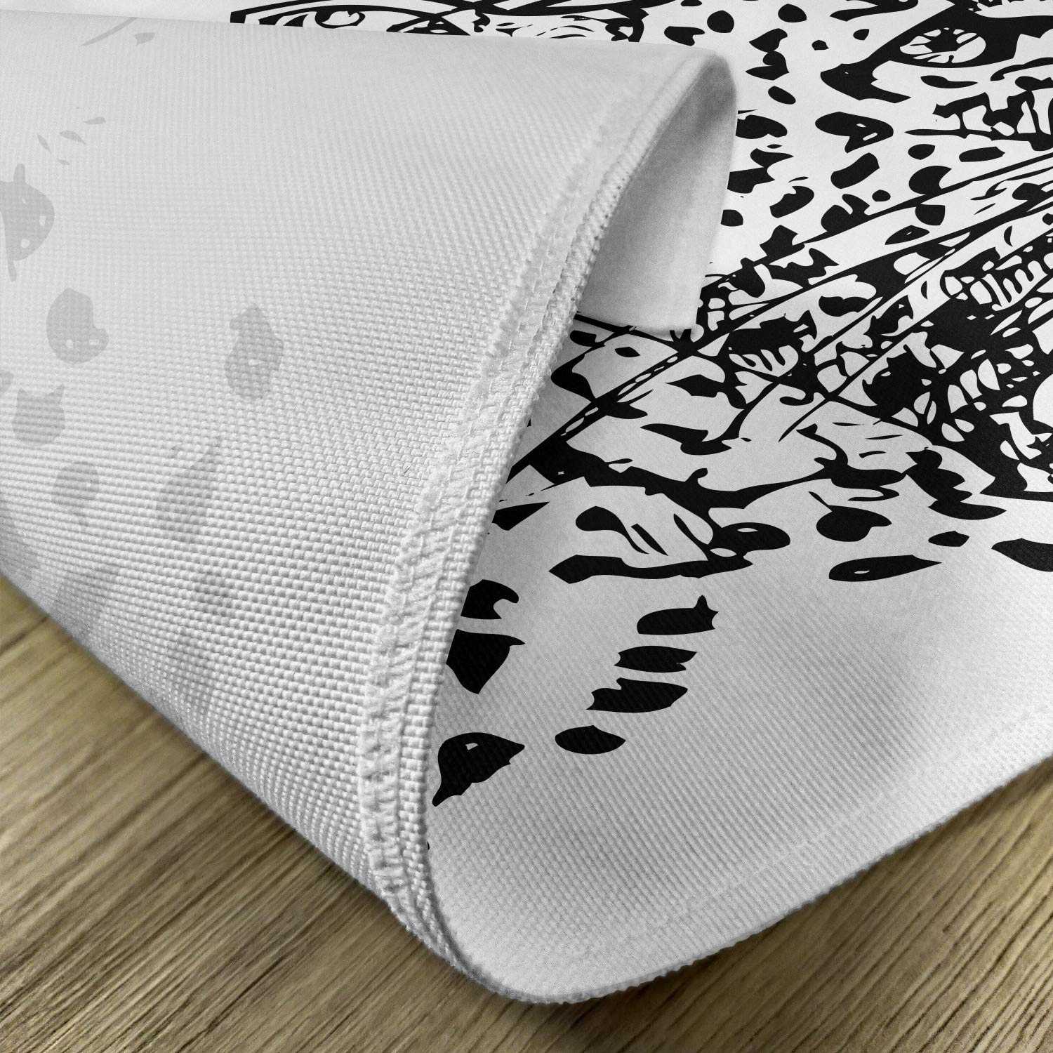 Ambesonne 4-Piece Sketchy Place Mats Set - Hand Drawn Jaguar Wildlife Jungle Animal Savannah Theme Art Print - Washable Fabric Dining Table Placemats (Standard Size, Black & White) - Perfect for Dinner Parties, Wildlife Theme Decor & Home Entertaining