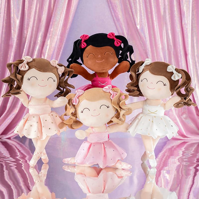 Soft Pink Baby Doll with Curly Hair - 33CM Plush Ballet Toy for Girls | Perfect Gift & Playtime