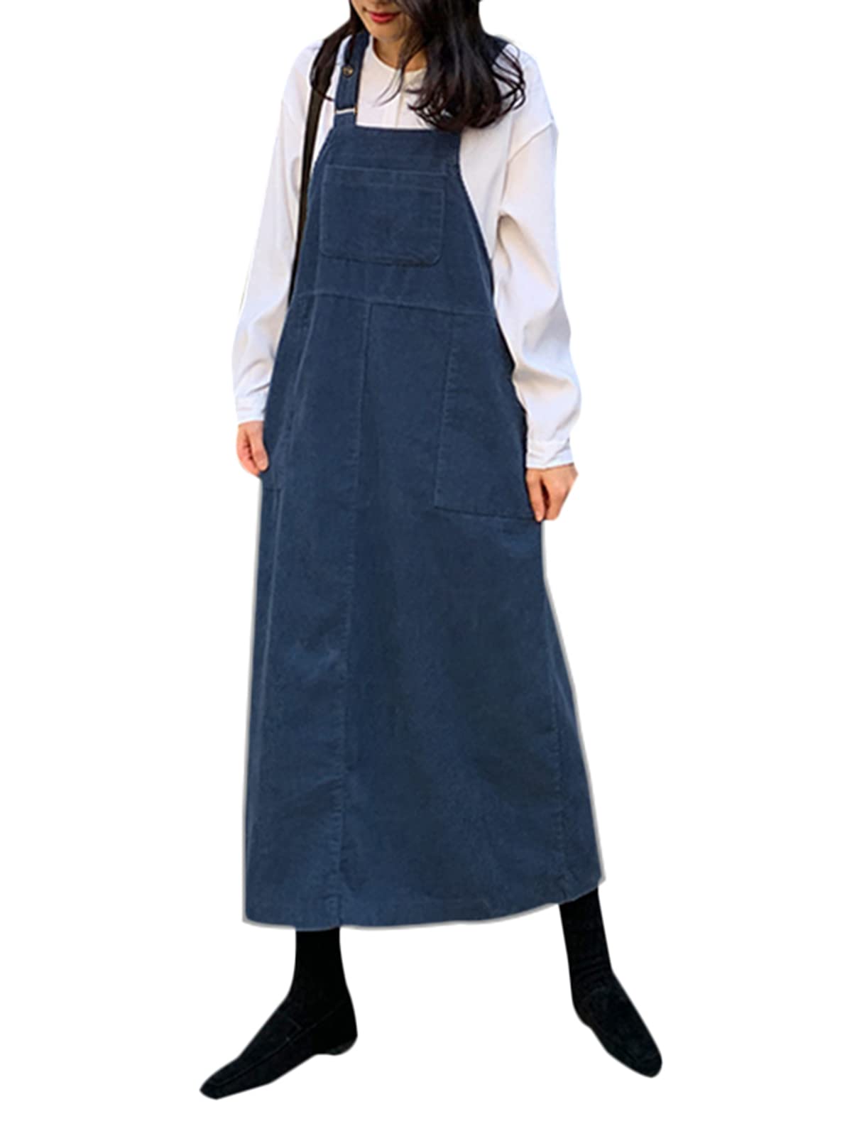 CELMIA Women's Corduroy A-Line Pinafore Dress - Casual Bib Overall Suspender Tunic Skirt for Women | Perfect for Fall Outfits, Layering with Sweaters & Everyday Wear