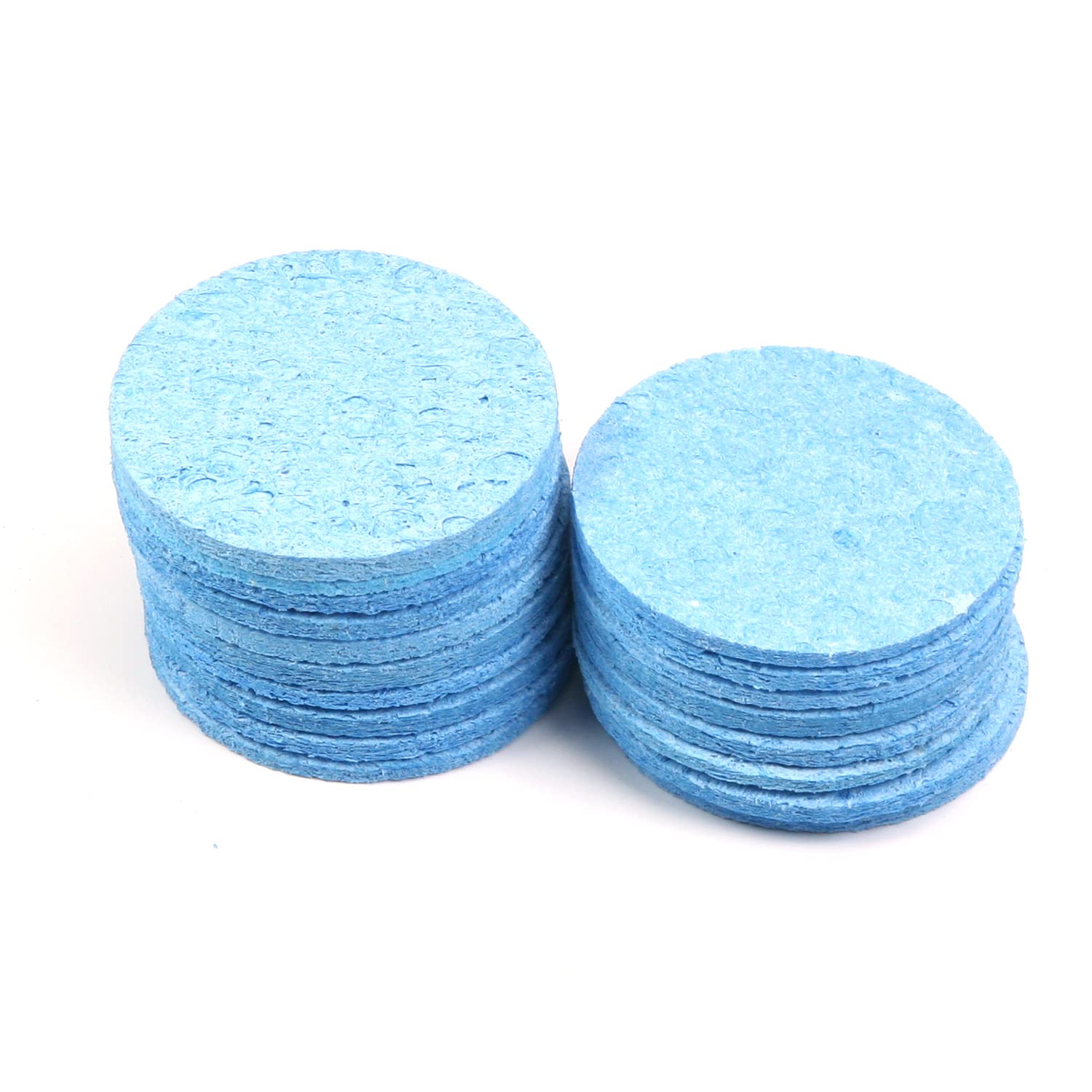 Fielect 20Pcs Blue Round Soldering Sponge 55mmx55mmx11mm - Premium Solder Tip Cleaner for Soldering Irons | Ideal for Electronics Repair, DIY Projects & Circuit Board Maintenance