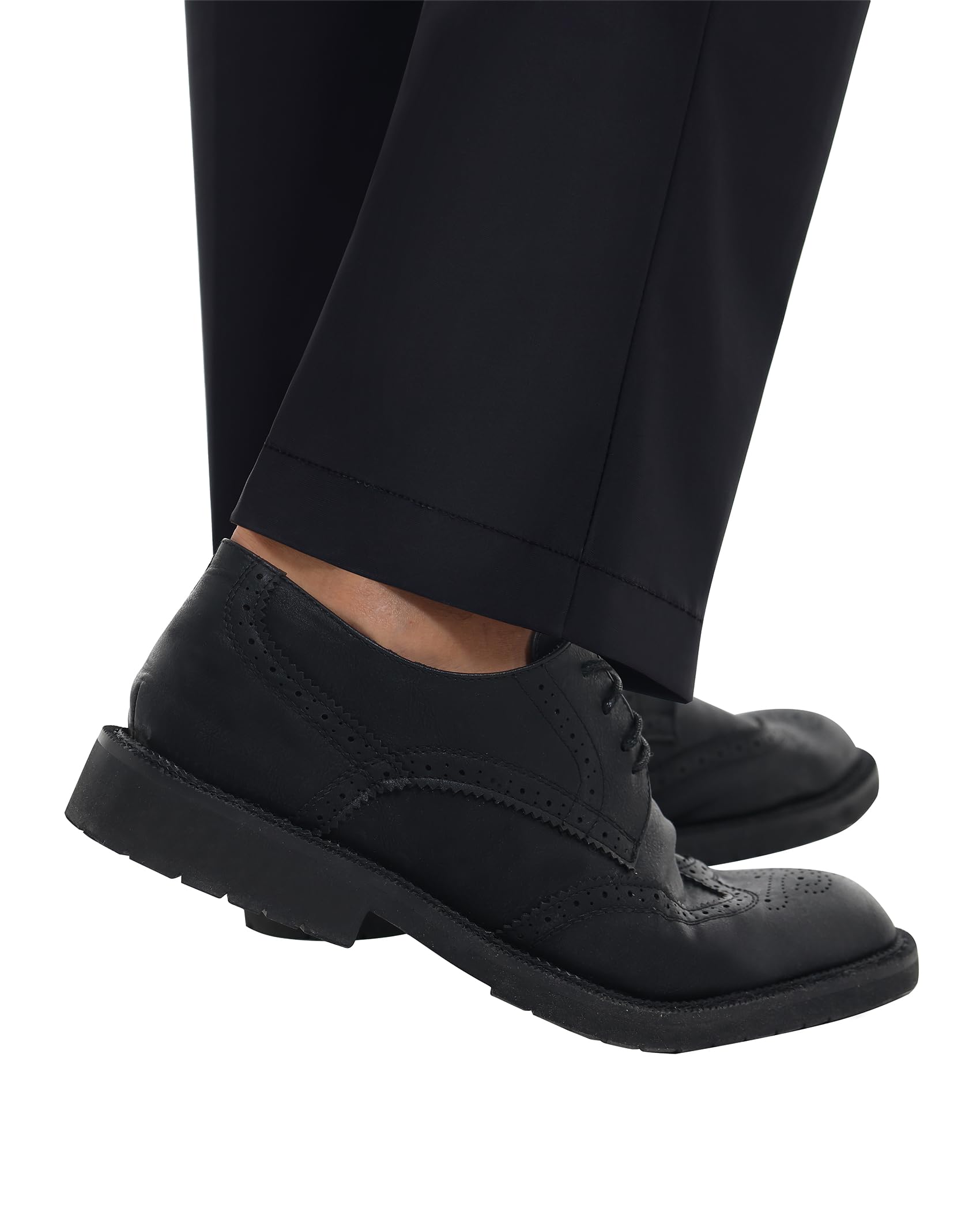 Men's Stretch Dress Pants Slim Fit Expandable Waist - Comfortable Business Casual & Golf Pants for Office, Travel & Outdoor Activities
