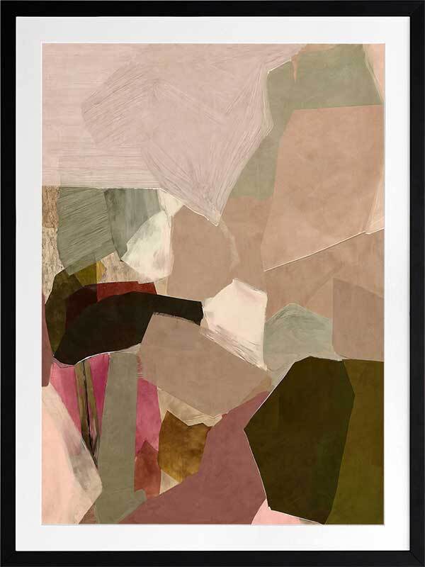 Deconstructed Desert II Framed Wall Art Print - Modern Abstract Landscape Painting for Home & Office Decor