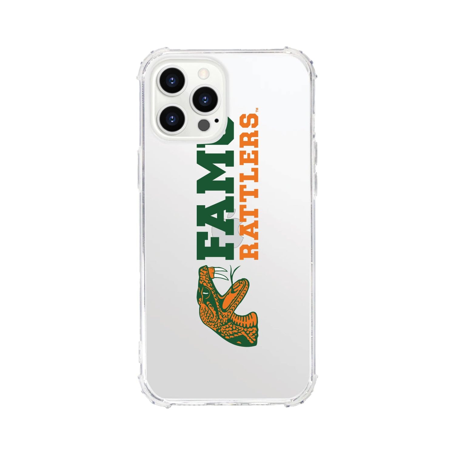 OTM Essentials Rugged Phone Case for iPhone 12/12 Pro - Shockproof Protective Cover with Reinforced Edges | Florida A&M University Design in Classic White | Perfect for Campus Life, Outdoor Activities & Daily Protection