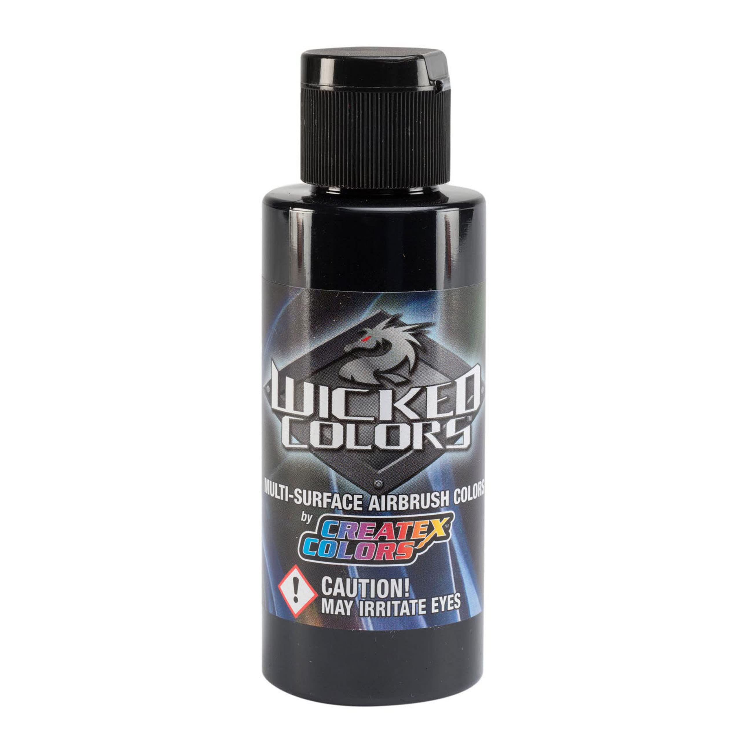 Wicked Colors 2-Oz Wicked Airbrush Paint - Jet Black | High-Quality Airbrush Paint for Models, Automotive & Hobby Art | Perfect for Airbrush Artists & DIY Projects