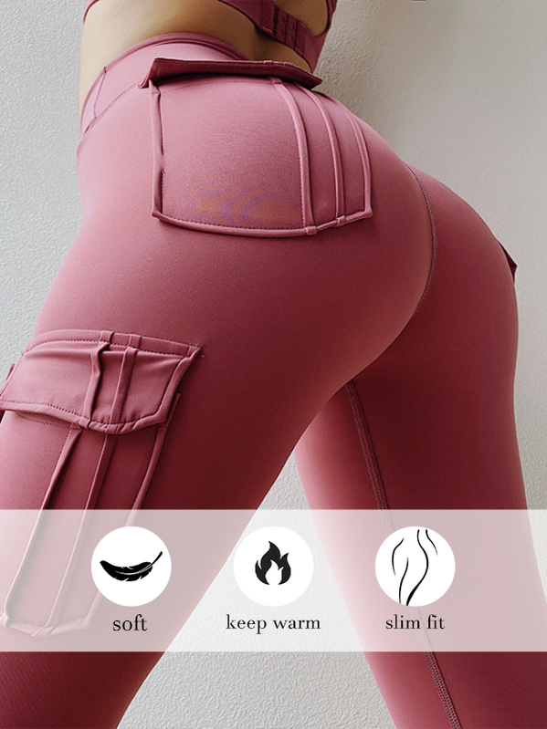 Stretchy High-Waisted Yoga Pants with Pockets - Women's Workout Leggings for Running, Gym & Lounge