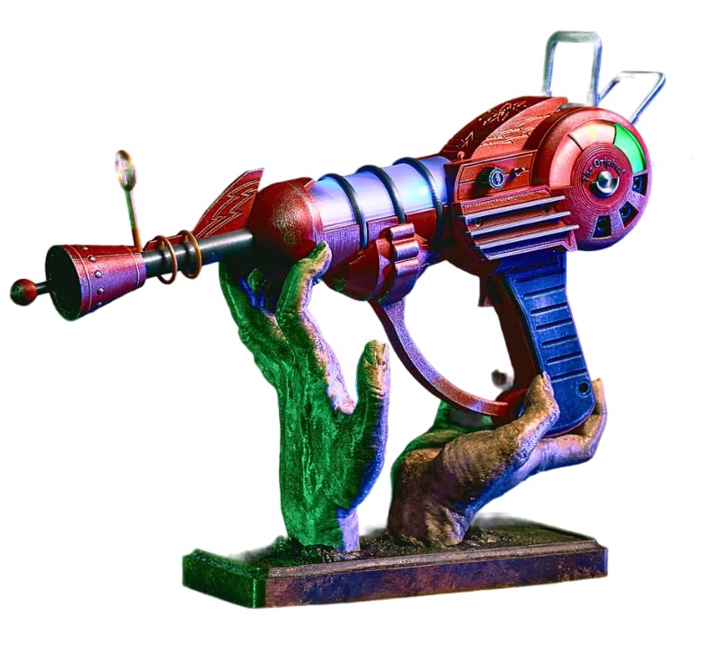 Ray Gun with LED Lights - Zombie Edition Battlescarred | Call of Duty Cod Zombies Prop Replica | Cosplay Collectible for Halloween & Gaming Events (No Stand Included) - Perfect for Costume Parties, Video Game Conventions & Collector Displays