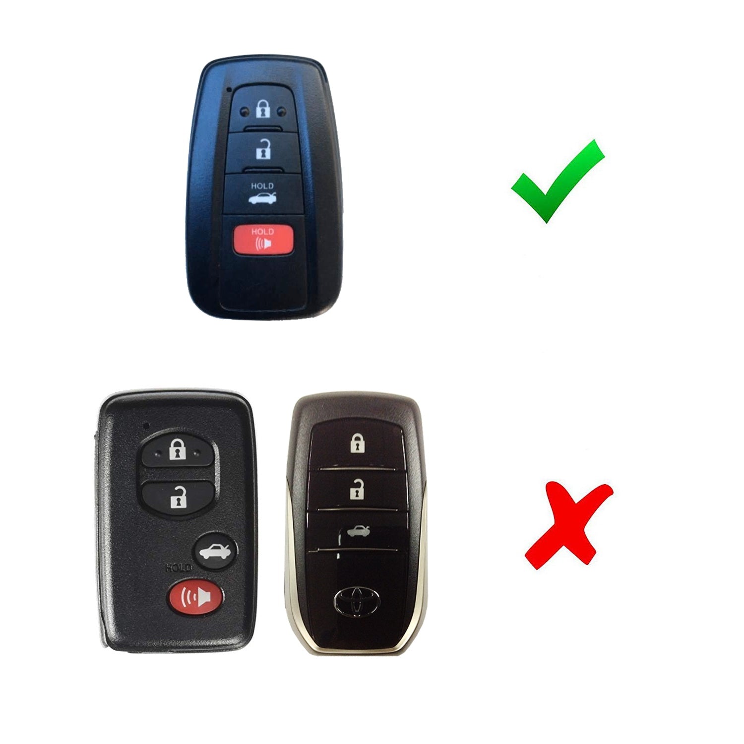 Durable Chrome Black TPU Key Fob Cover Case for 2017-2023 Toyota Camry, Prius Prime, Mirai, CHR - Anti-Scratch Protection & Stylish Design for Car Keys