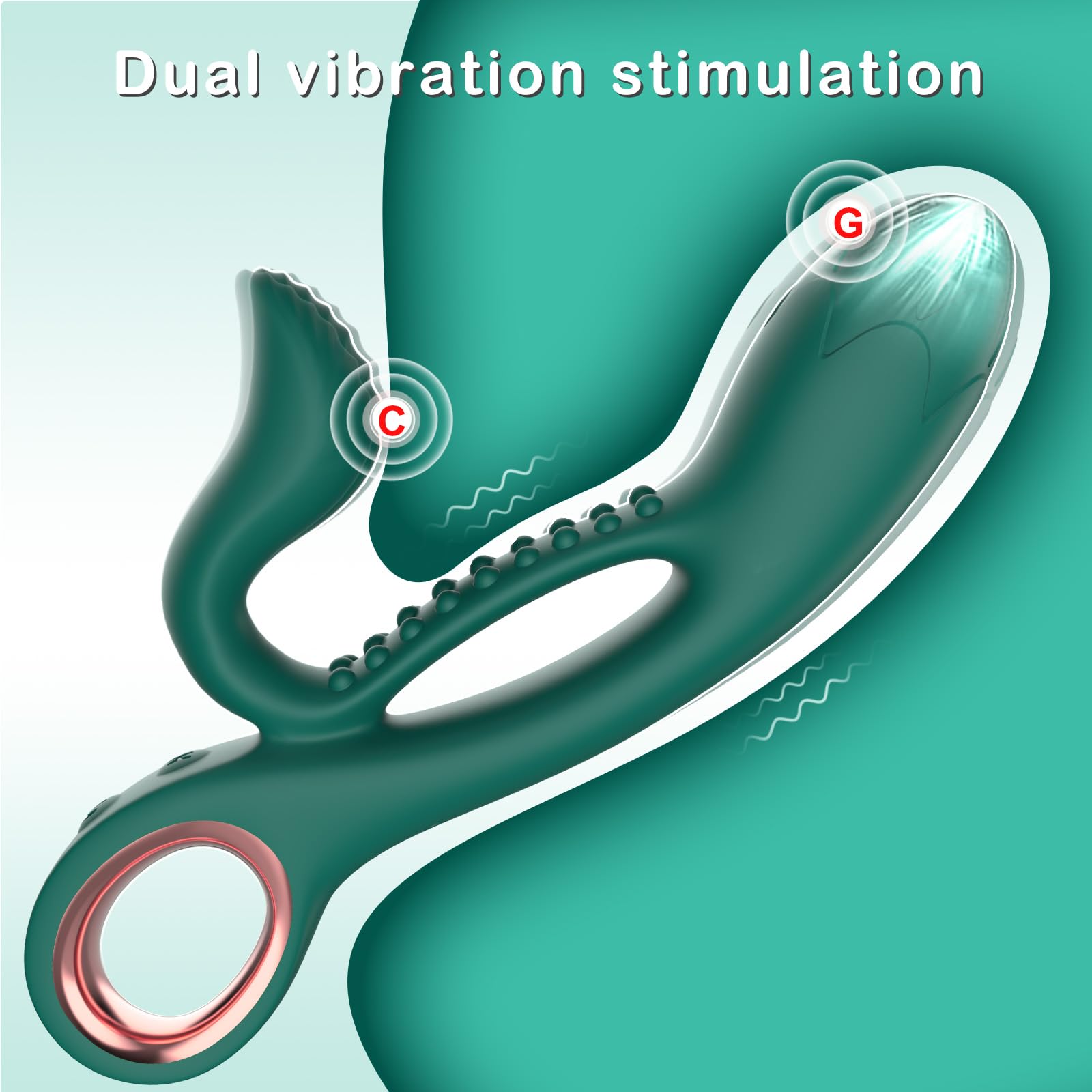 Premium G Spot Rabbit Vibrator - Dual Stimulation Clitoral & Nipple Massager with 10 Vibration Modes, Waterproof Silicone Rose Texture Dildo for Women & Couples (Green) - Perfect for Solo Play & Intimate Couples Moments