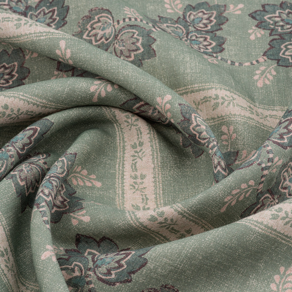 Premium Somborne Striped Linen Fabric Swatches - Soft Teal Blue Home Decor Samples for Upholstery, Curtains & DIY Craft Projects