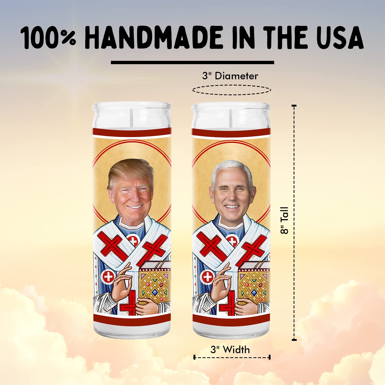 Donald and Mike Celebrity Candle Set - 2024 President & VP Funny Political Votive Candles - Novelty Pop Culture Gifts for Elections - Perfect for Political Parties, Office Decor & Democracy Themed Gifts