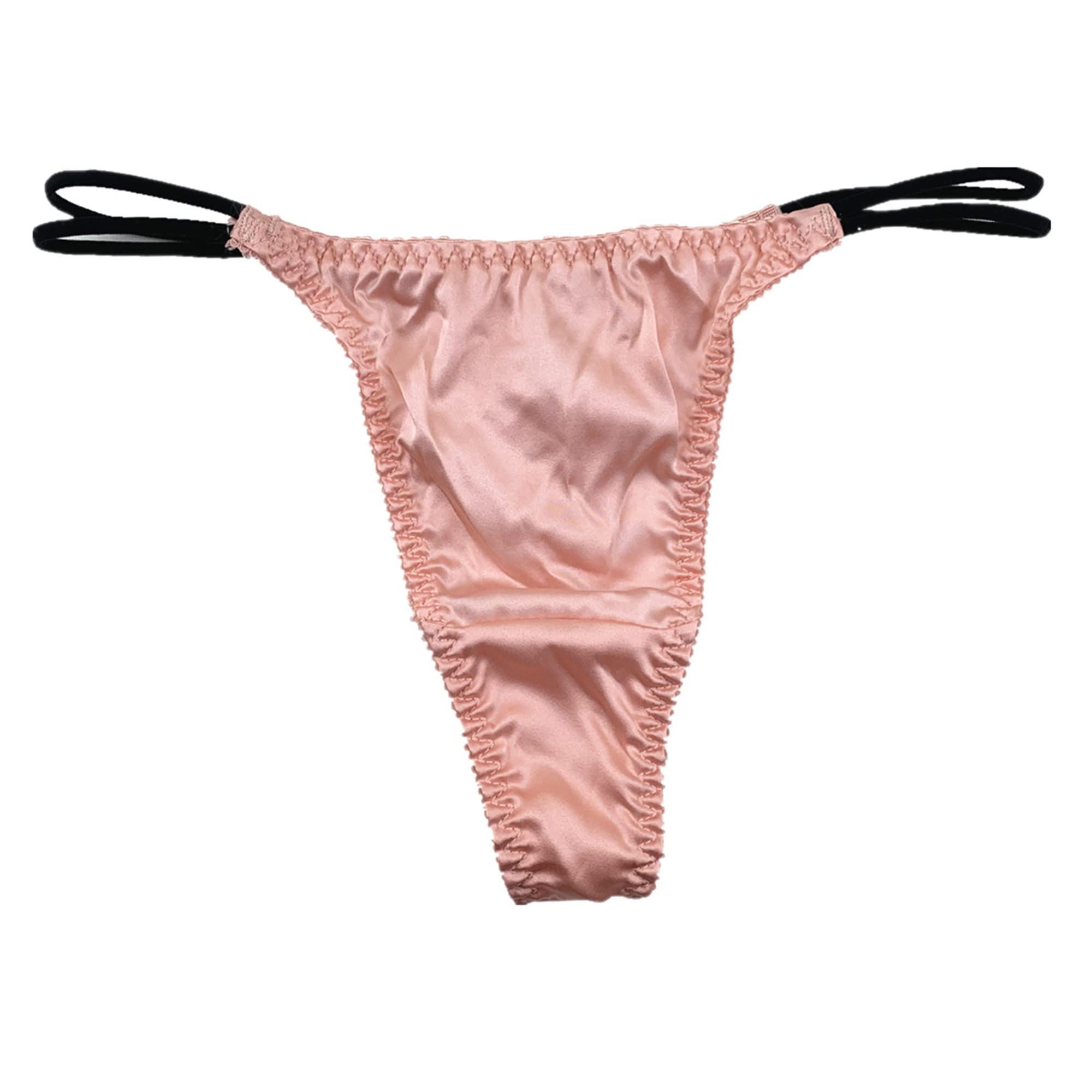 1 Pack Women's Pure Silk G-String Thong Panties - Comfortable T-Back Underwear for Sensual Wear & Special Occasions | Breathable & Soft Intimate Apparel for Date Nights & Boudoir Moments