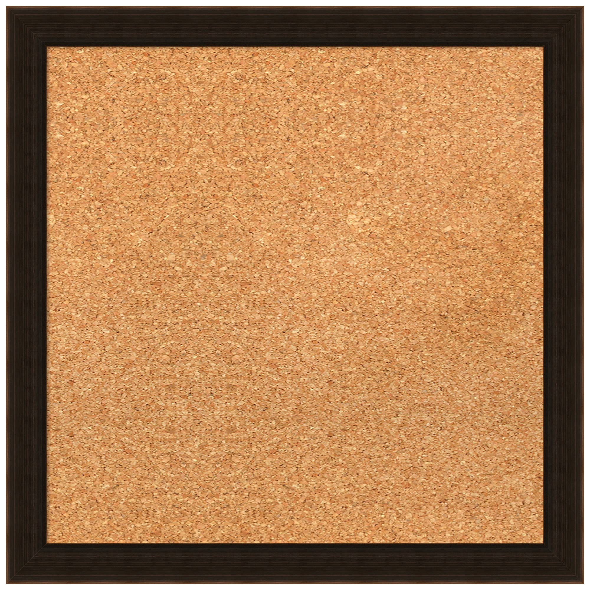 Custom Natural Cork Bulletin Board 18x18 Inches - Espresso Brown Wood Frame - Pin Board for Office, Home & School Organization - Various Sizes Available - Perfect for Notes, Photos & Reminders