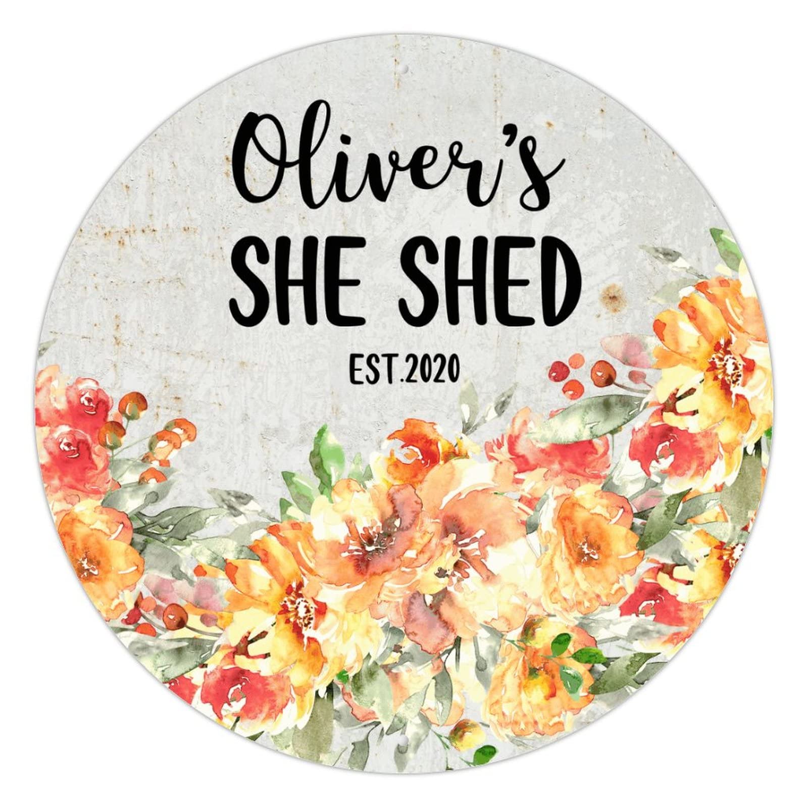 Vintage Rustic She Shed Decor - Farmhouse Floral Purple Iris Wall Sign for Home, Kitchen & Garden - Retro Tin Metal Sign for Women Cave, Entryway & Patio - 9 Inch Wall Art - Perfect for Farmhouse Decor, Cottage Style Homes & Outdoor Spaces
