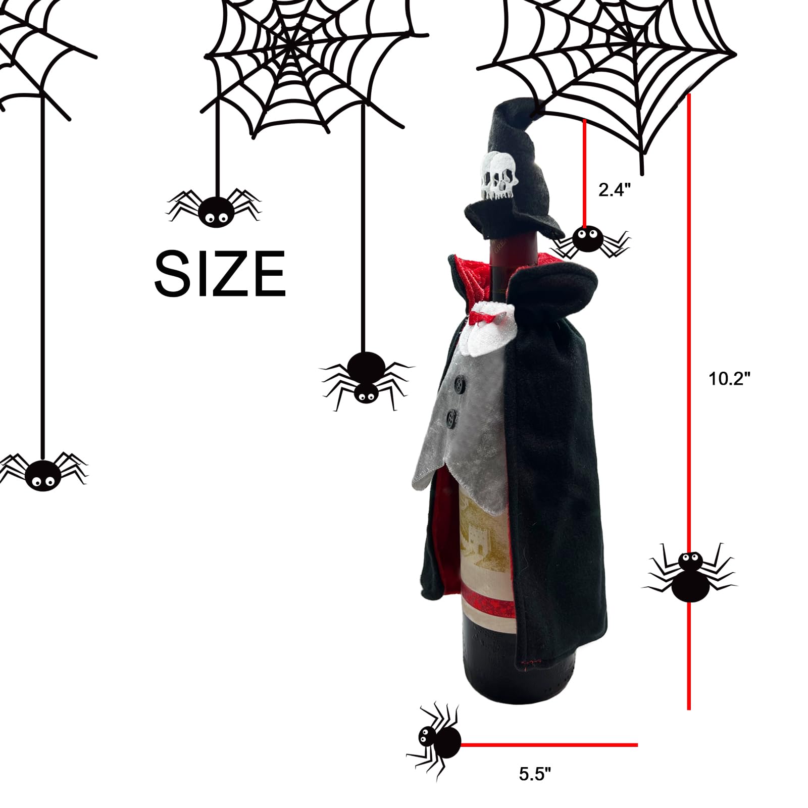 Halloween Wine Bottle Cover Decoration - Vampire Wine Holder & Dracula Wine Sleeve for Halloween Party Decor, Spooky Home Decorations - Perfect for Halloween Gifts, Wine Parties & Themed Celebrations
