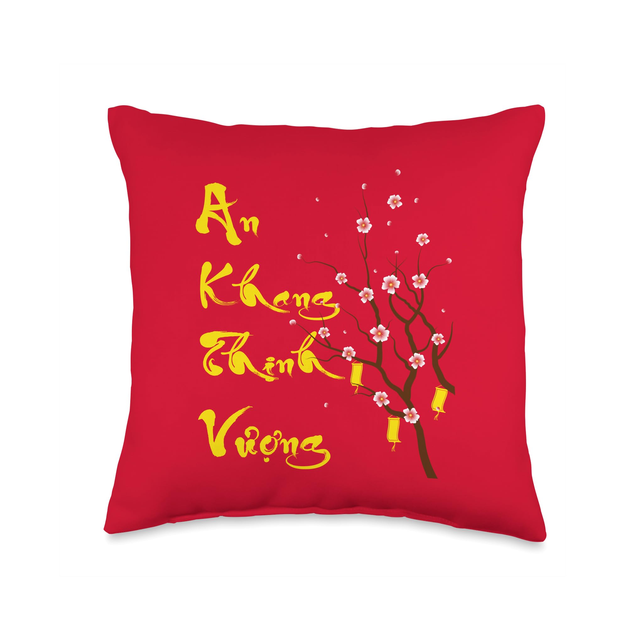 2025 Vietnamese New Year Throw Pillow - An Khang Thinh Vuong Prosperity Design for Lunar New Year Decor | Perfect for Home, Office & Holiday Gifts