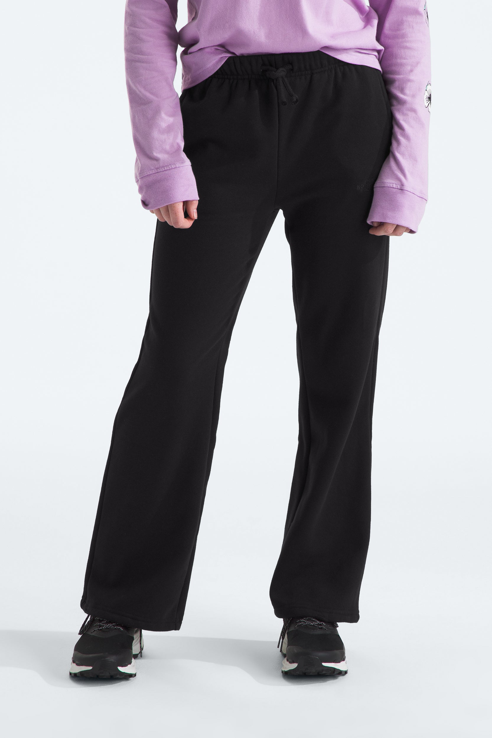 The North Face Camp Wide Leg Sweatpants for Girls - Comfortable & Stylish TNF Black Pants for Outdoor Activities & Casual Wear
