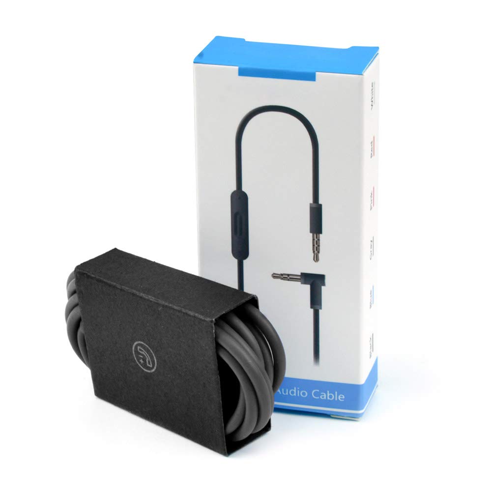 Original Beats Replacement Audio Cable with In-Line Mic & Controls for Beats by Dr. Dre Solo/Studio/Pro/Detox/Mixr/Executive Headphones - Black | Perfect for Gaming, Workouts & Travel