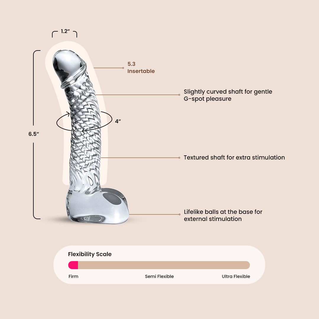 Icicles No. 61 Glass Dildo - Premium Handmade Glass Adult Toy for Women & Couples - Perfect for Sensual Play, Temperature Play & G-Spot Stimulation