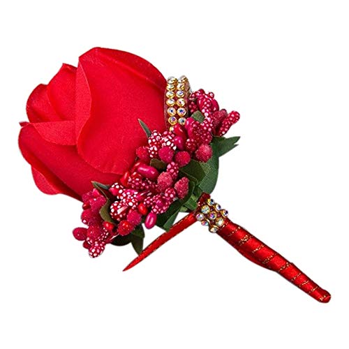 Elegant Bridesmaid Rose Corsage & Best Man Boutonniere Set - Plum Wedding Flowers for Bridal Party & Formal Events