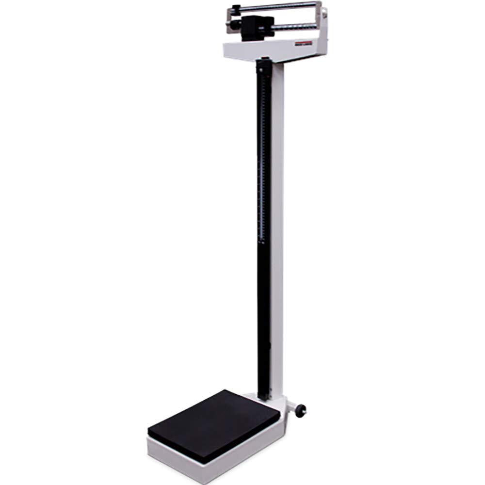 Rice Lake Mechanical Physician Scale with Height Rod & Wheels - Accurate Weight Measurement in Pounds (LB) - Perfect for Medical Offices, Clinics, and Health Checkups