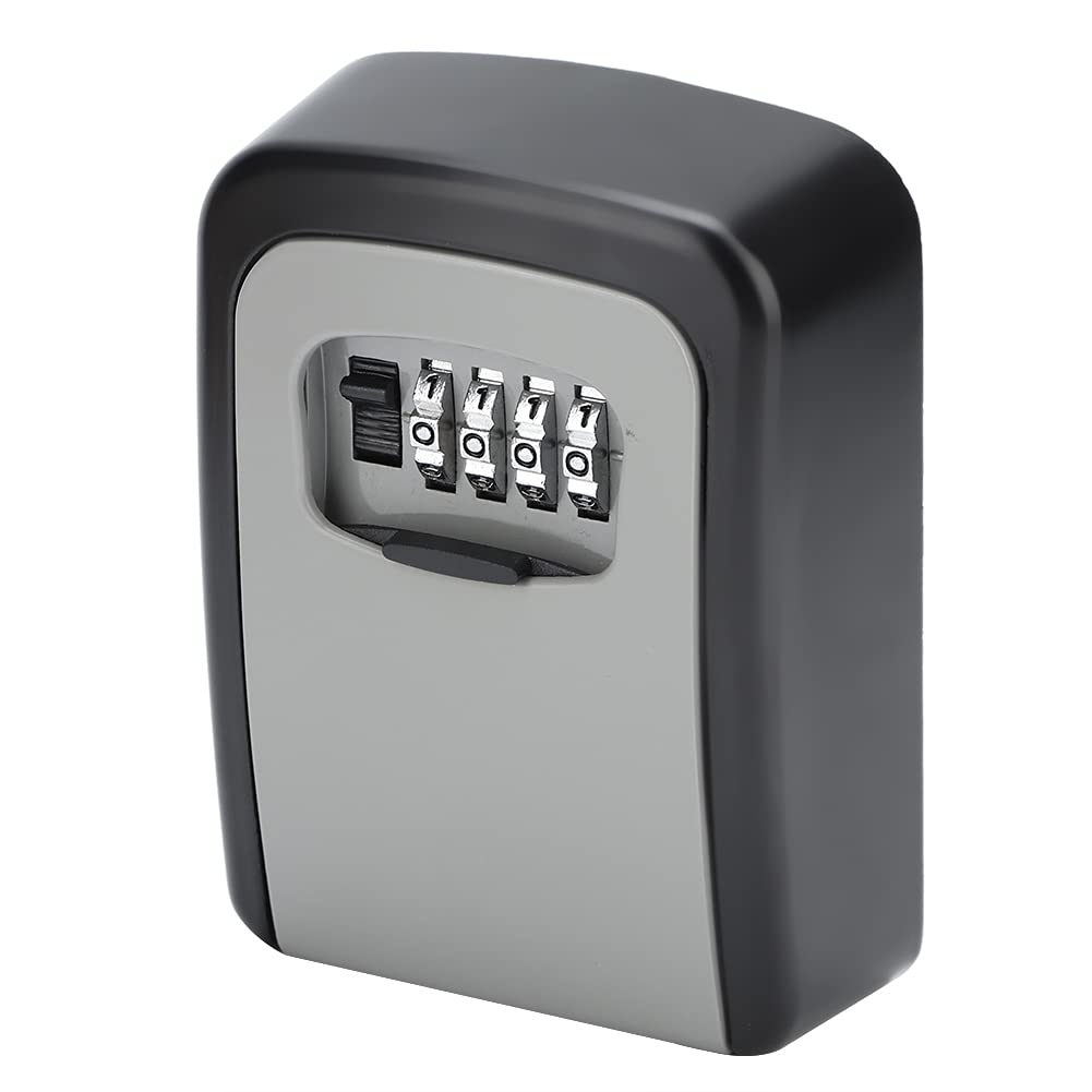 4 Digit Combination Key Lock Box - Secure & Easy to Reset Portable Key Storage for Home, Office, Gym Locker & Outdoor Use