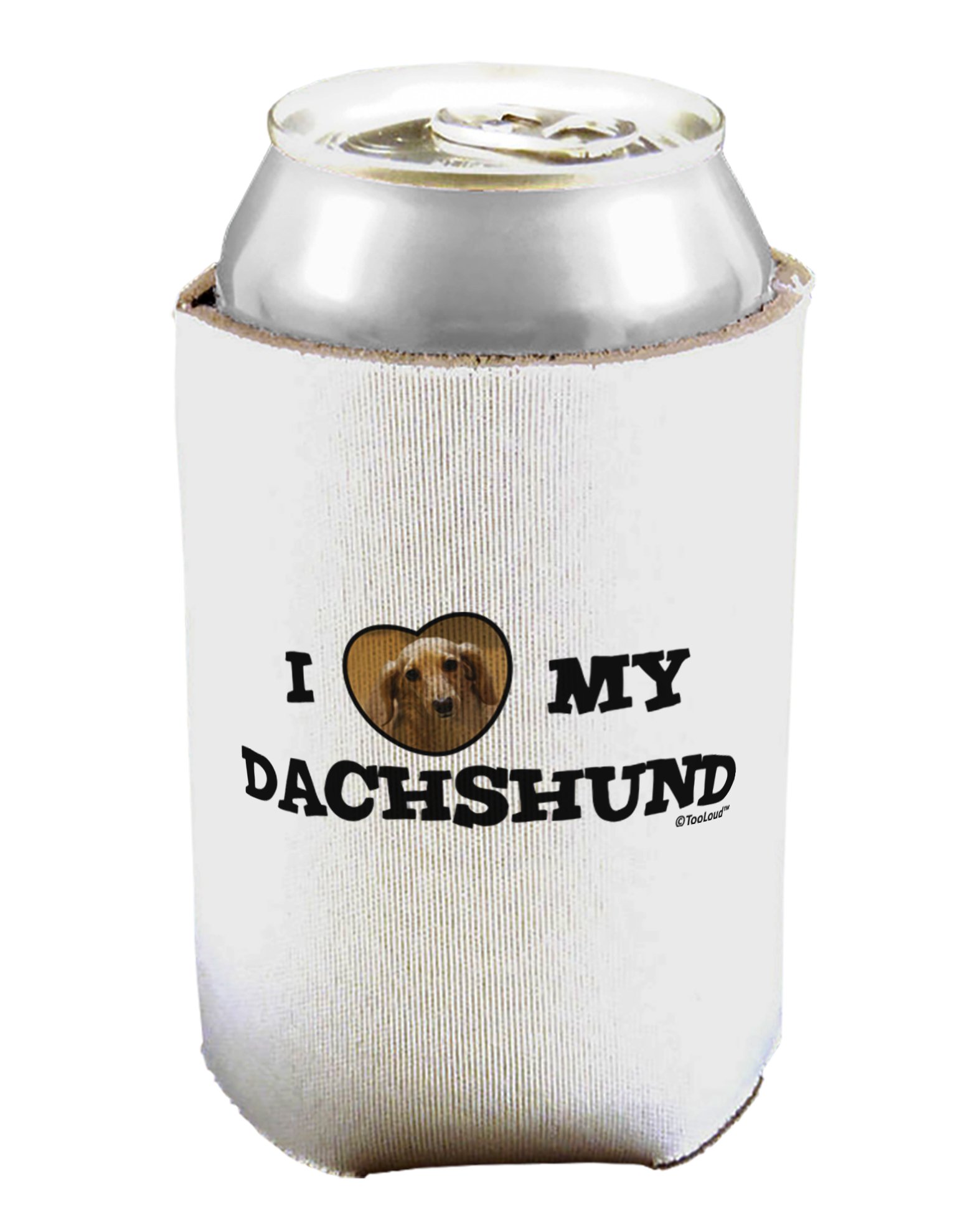 TOOLOUD I Heart My Dachshund Can & Bottle Insulator Cooler - 2 Pack Insulated Sleeves for Beer, Soda & Drink Cans - Perfect for Picnics, BBQs & Outdoor Parties