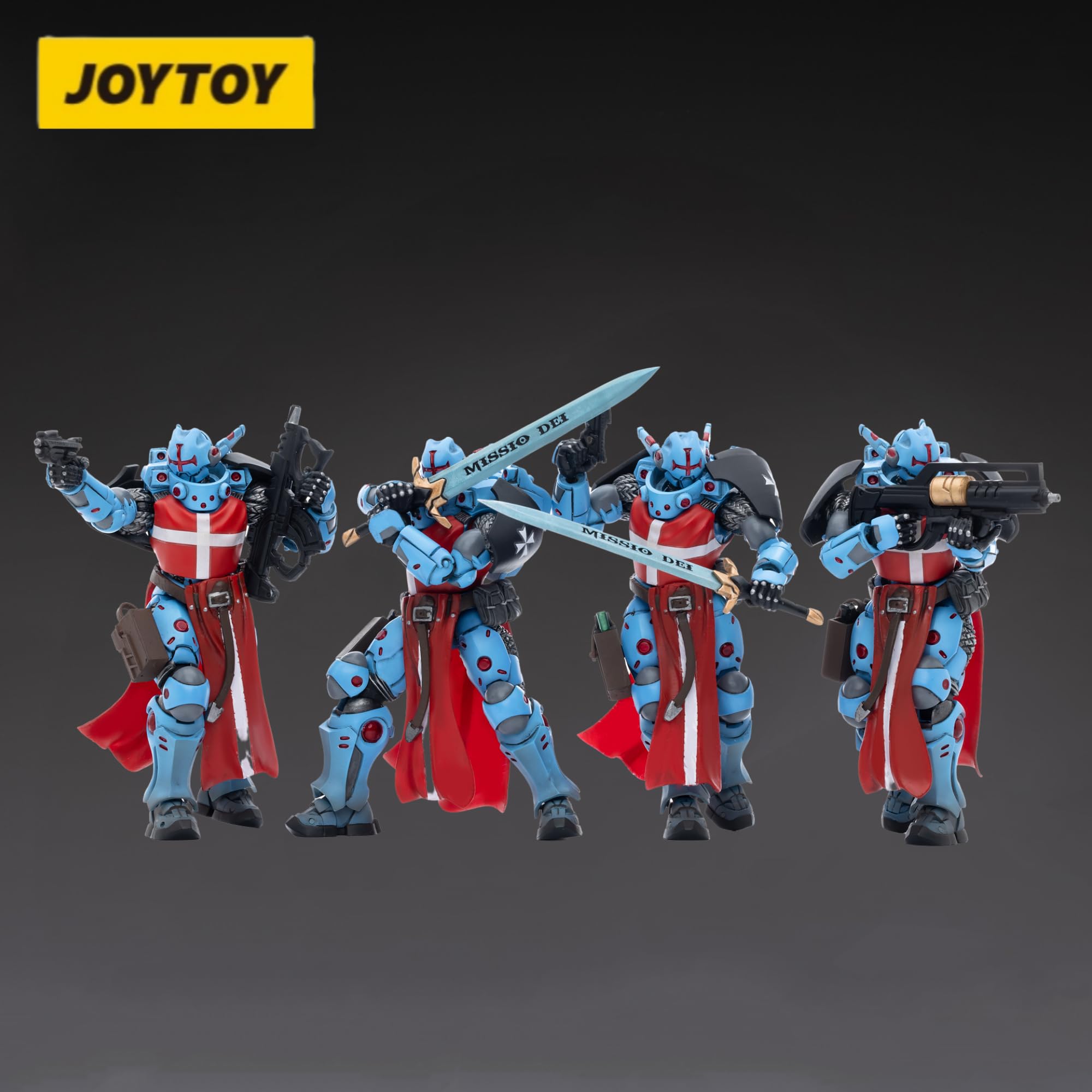 JOYTOY 1/18 Scale PanOceania Knights Hospitallers Action Figure Set (4-Piece Collectible) - Detailed Military Model for Display, Gifts & Wargaming Scenes
