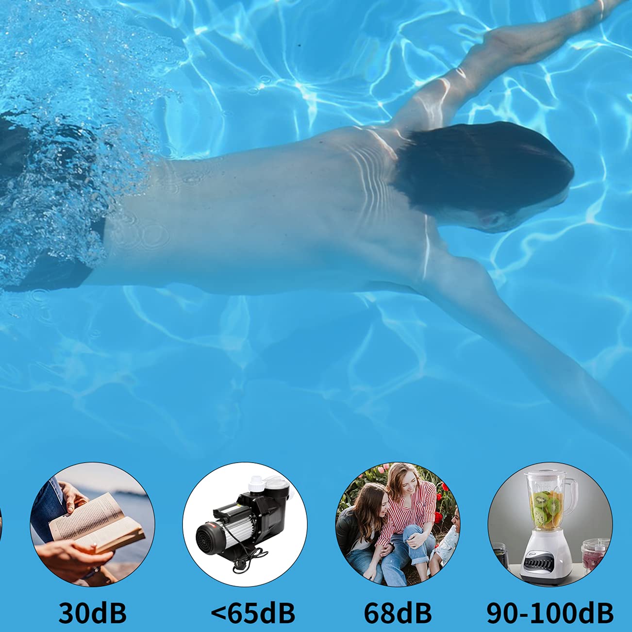 iMeshbean 2.5HP Swimming Pool Pump - 1850W High Performance Motor with Strainer Basket for Inground & Above Ground Pools - Perfect for Water Circulation, Filtration & Pool Maintenance
