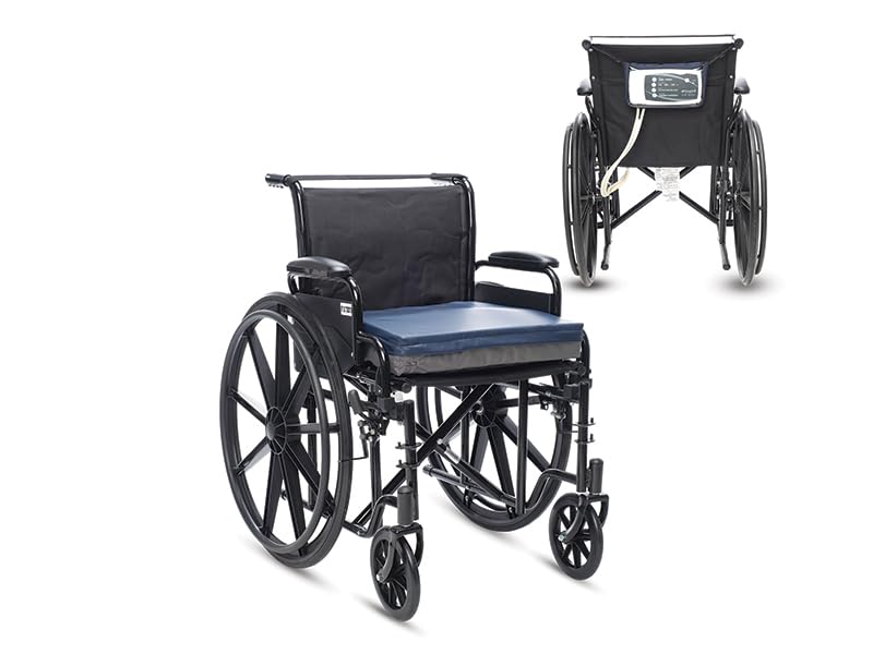 Alternating Pressure Wheelchair Cushion for Sciatica & Tailbone Pain Relief - 4 Air Cell Gel Memory Foam Seat Cushion with 3 Cycle Settings - 20
