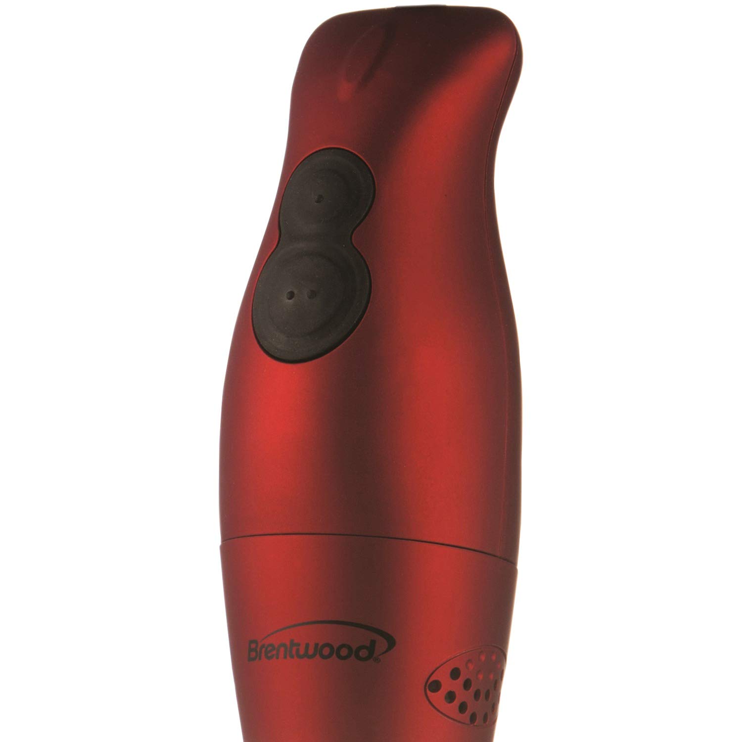 Brentwood 200W 2-Speed Hand Blender in Red - Powerful Immersion Blender for Smoothies, Soups, Sauces & Baby Food - Perfect for Kitchen, Home Cooking & Meal Prep