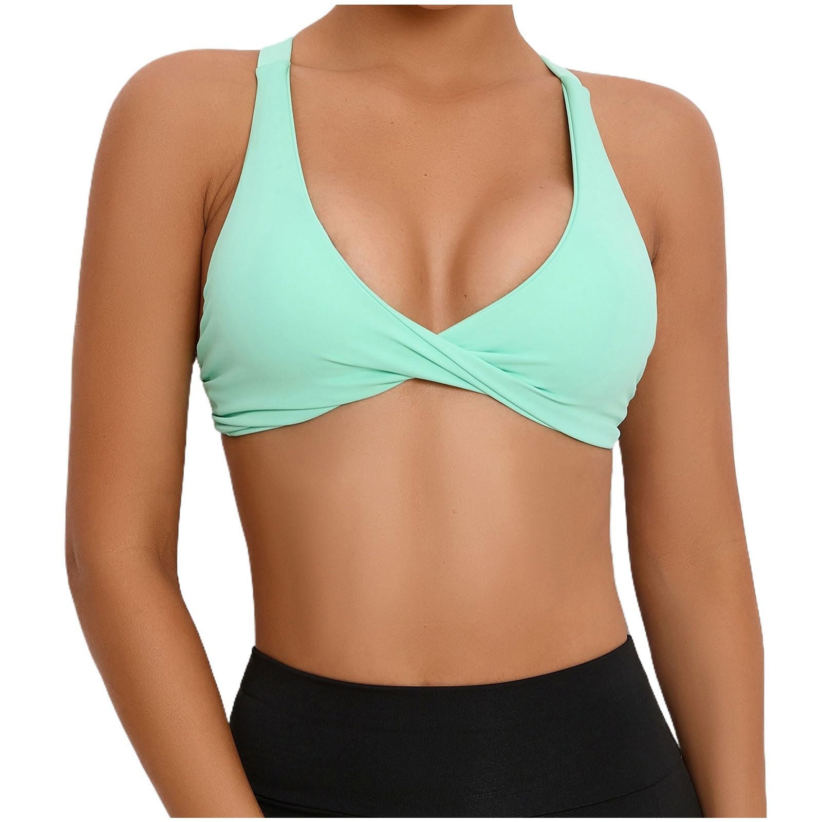 Sexy Seamless Sports Bra - Comfortable No Underwire Everyday Bras for Women - Supportive Soft Cross Back Design - Perfect for Yoga, Gym & Daily Wear