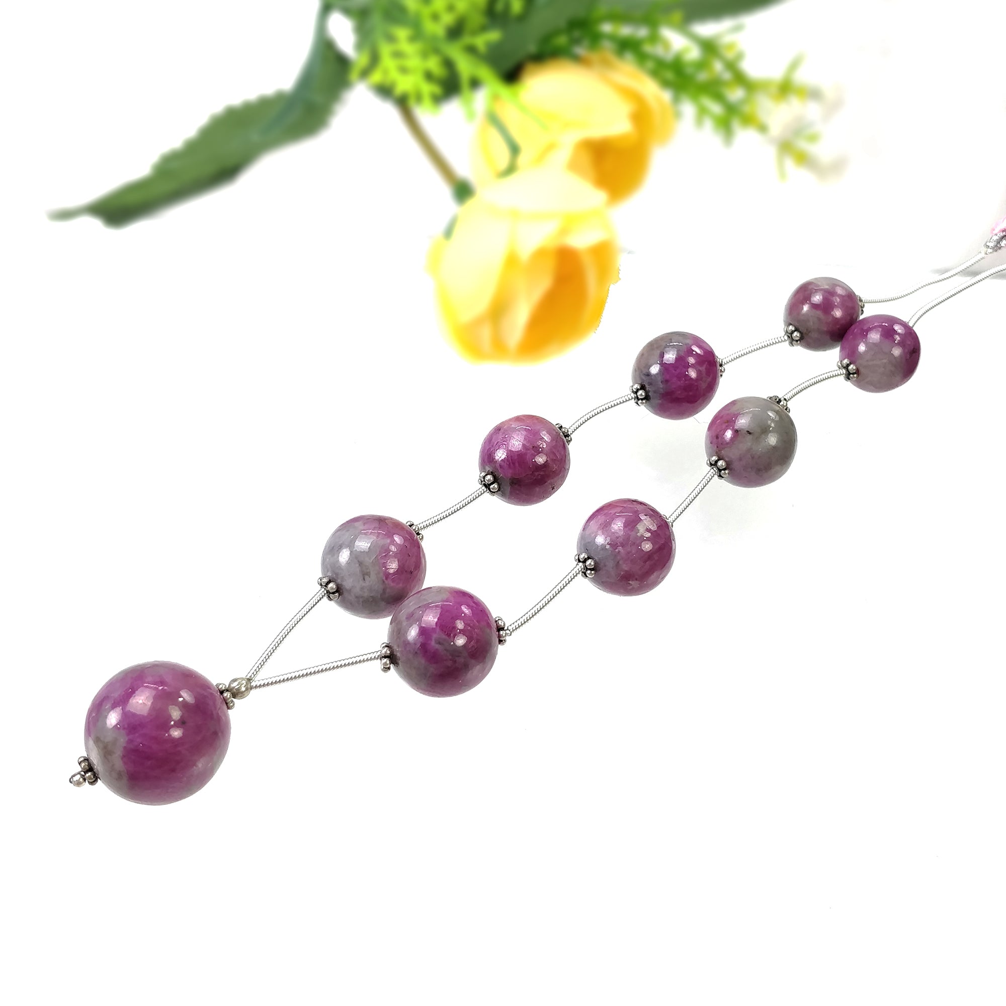 Natural Untreated Bi-Color Zoisite Ruby Loose Beads - 205.20cts Gemstone Balls (11.5mm-16.5mm) for Jewelry Making, DIY Crafts & Healing Crystal Collections