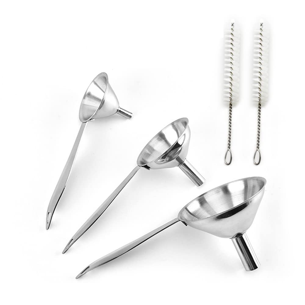 Premium 3-Piece Stainless Steel Kitchen Funnel Set - Durable Liquid & Powder Dispenser for Cooking, Baking, Canning & Oil Pouring - Perfect for Home Kitchen, Restaurant & DIY Projects