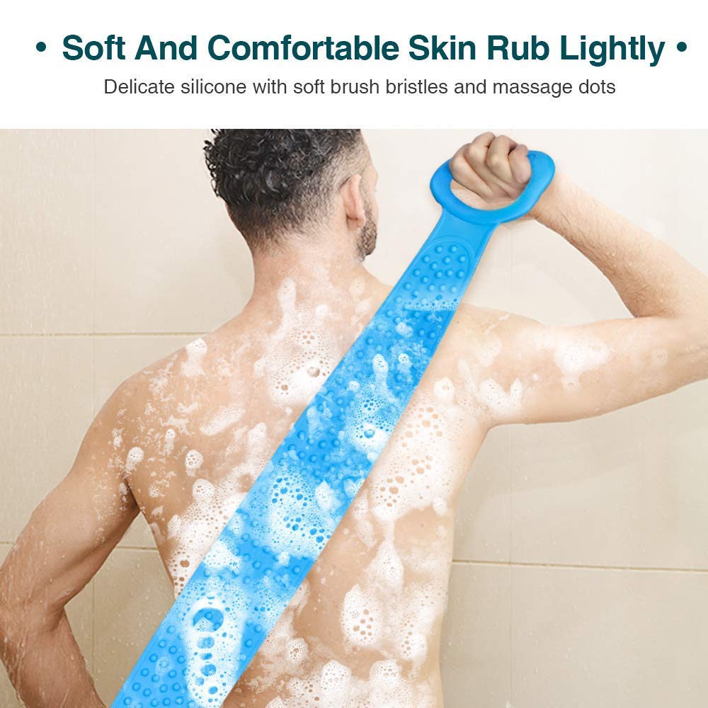 Double-Sided Silicone Body Scrubber for Shower & Exfoliation - Men & Women