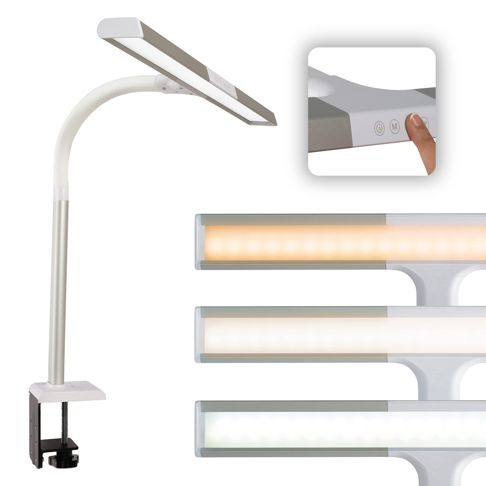 OttLite LED Clamp Desk Lamp - 3 Color Temperatures for Home & Office