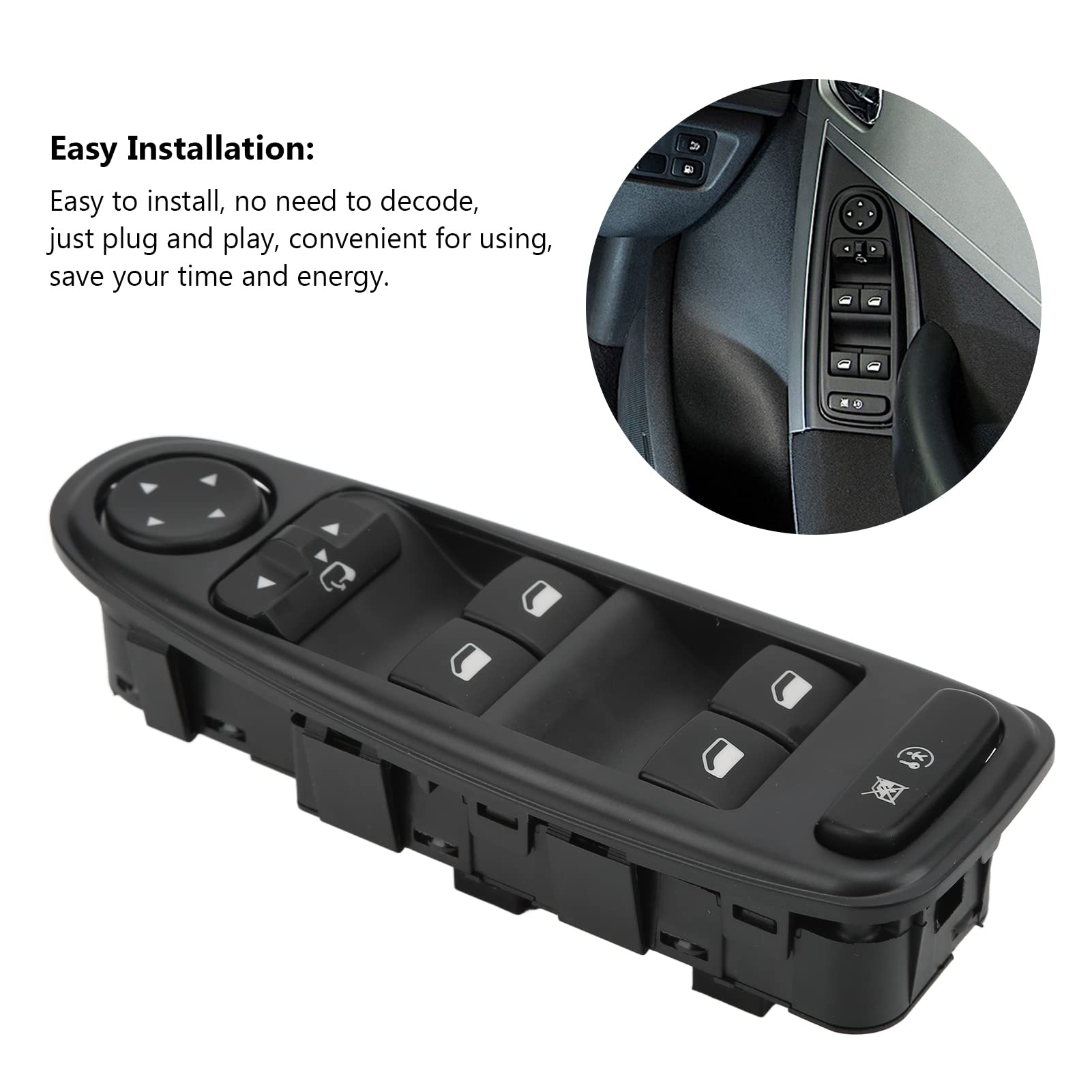 Power Window Switch Replacement 6554.YH - Compatible with Multiple Car Models - Durable Electric Window Switches for Smooth Operation - Ideal for DIY Auto Repairs & Window Mechanism Upgrades
