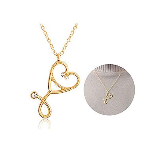 G-Gold Heart Nurse Necklace