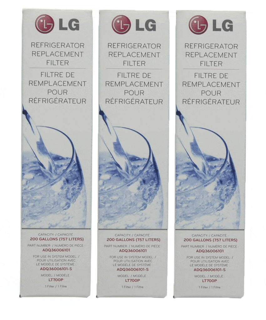 LG LT700P Refrigerator Water Filter Replacement (ADQ36006101) - 3 Pack - Compatible with LG Refrigerators - Clean & Fresh Drinking Water for Home, Office, and Kitchen Use