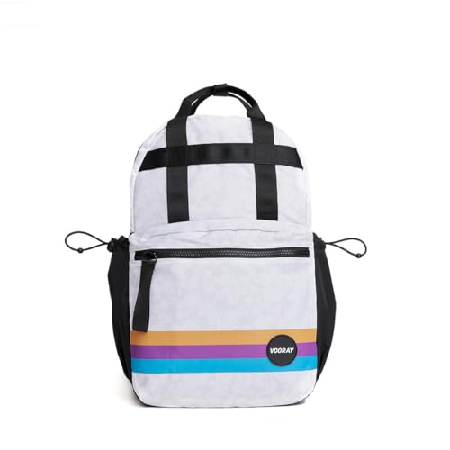 White Floral Retro Stripe